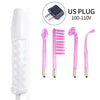 A white facial rejuvenation device with four pink silicone tools and a US plug for 100-110V