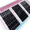 DIY extension lashes tray showing various lash lengths and styles for dramatic volume