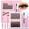 A pink box and a clear plastic kit containing a DIY eyelash set for realistic lashes.