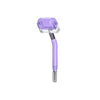 A purple high frequency facial electrotherapy wand with a clear tip and silver base.