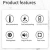 Product features icons showing mini convenience, tool head washing, low energy consumption, strong power, Jing yin Wu you, an