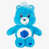 A bright blue Classic Care Bears plush stuffed animal doll with a white chest patch.