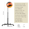 An orange ionic hooded hair dryer with a black stand and adjustable settings details.
