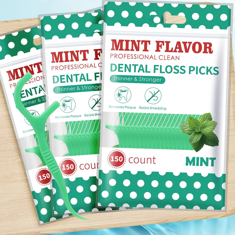 Paquet de ficelles dentaires professionnelles saveur menthe fraîche avec une conception plus fine et plus solide