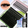 A package of Groinneya DIY spiky lash clusters for bold extensions showing various lash styles and measurements.