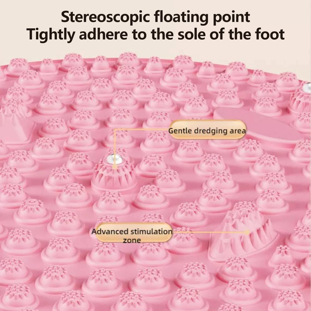 Pink magnetic foot massage mat with textured pads for gentle dredging and advanced stimulation