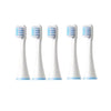 A set of replacement toothbrush heads for kids electric toothbrushes, shown in white and blue.