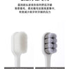 A comparison of a soft bristled toothbrush and a dual 8-micron toothbrush.