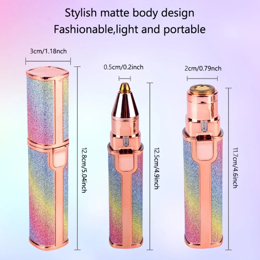 Un set de estilizados quitadores de cejas y vello facial con acabado mate en color oro rosa.