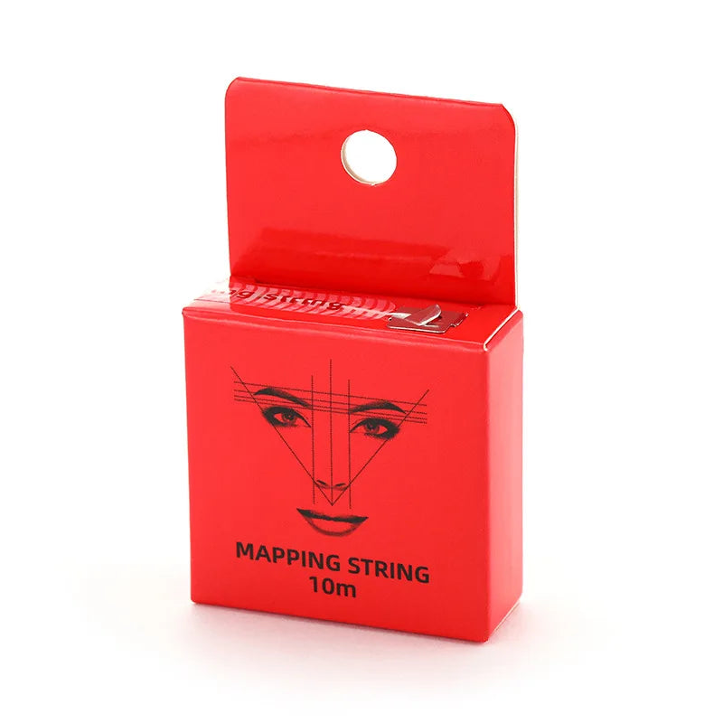 A red box containing a 10-meter mapping string for microblading services.
