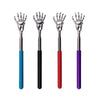 Three stainless steel telescoping back massagers in blue, black, and purple.