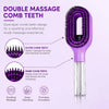 Purple double massage comb teeth tool for scalp massage and circulation