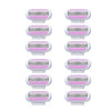 A set of seven replacement shaving blades for a 3-layer shaver, shown in pink and white.