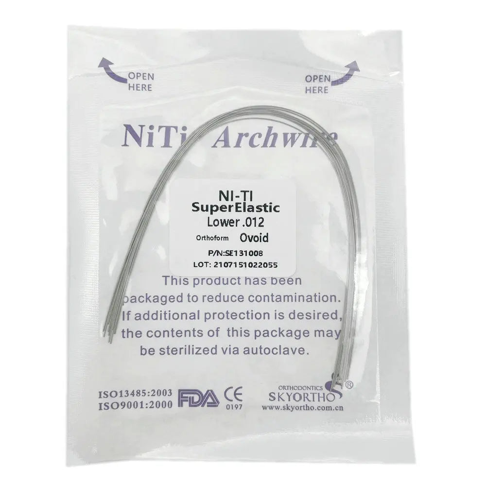 Embalaje del alambre inferior NiTi SuperElastic para tratamiento dental