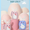 Cute cartoon style baby love it electric toothbrush in pink and purple colors with a timer and music