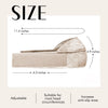 Diagram showing the size of a velvet wig grip band, measuring 11.4 inches long and 6.3 inches wide.