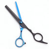 A pair of professional 6-inch stainless steel hairdressing scissors with black handles and silver blades.