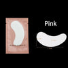 Pink under-eye lash application patches showing the product size and packaging.
