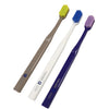 Extra large toothbrush set with three brushes in yellow, blue, and purple