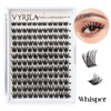 A display of Vyrila Whisper ultra-fine eyelash clusters for eye lash extensions.