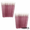 A set of 100 crystal applicator wands for lip and eyelash extensions in a dusty rose color.