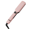 A pink professional ceramic hair straightener with an adjustable temperature display and a black cord.