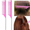 A set of pink plastic hair styling combs and brushes for easy hairstyles