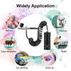Portable airbrush kit shown with various applications including nail art, cake decoration, car painting, model making, and ma