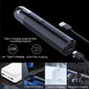 A black USB rechargeable electric nose hair trimmer shown with various charging methods including plug and play, computer, so