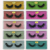 A grid display of ten pairs of premium mink false eyelashes in various shades and styles.
