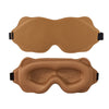 A pair of brown comfortable 3D sleeping eye masks shown from the front.