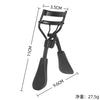 Un fer à cils en acier inoxydable noir, hauteur de 3,5 cm et poids total de 27,5 g.