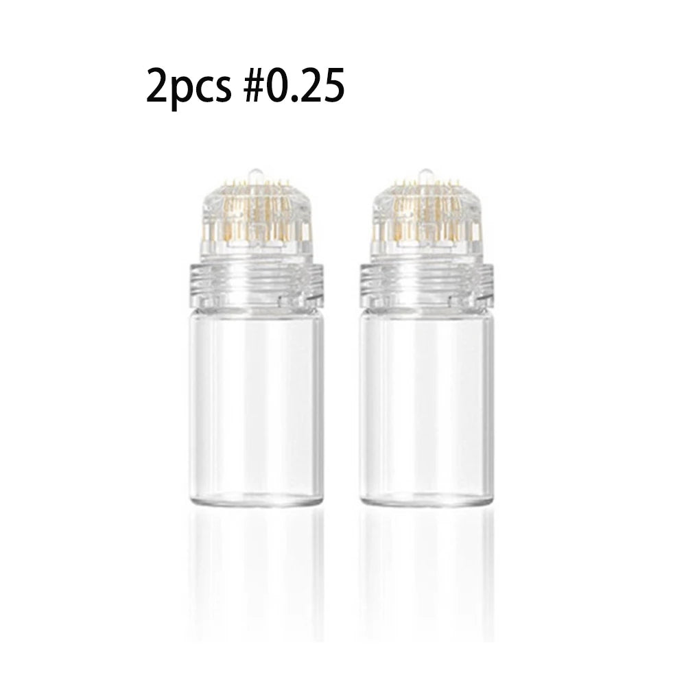 Two glass cartridges for microneedling with #0.25 needles