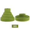 A stack of green silicone diffuser covers for hair dryers, showing different sizes and shapes.