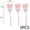 Three pink rose and flower nail art dust brush sets shown with dimension markers.