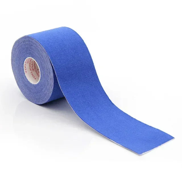 Roll of royal blue kinesiology tape for wrinkle reduction