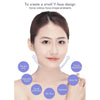 A woman is shown applying a V-face design treatment to her jawline and neck area.