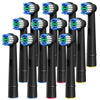 A set of replacement toothbrush heads for Oral-B electric brushes in various colors and shapes.