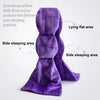 Purple gravity eye pillow with sections for side sleeping and lying flat areas