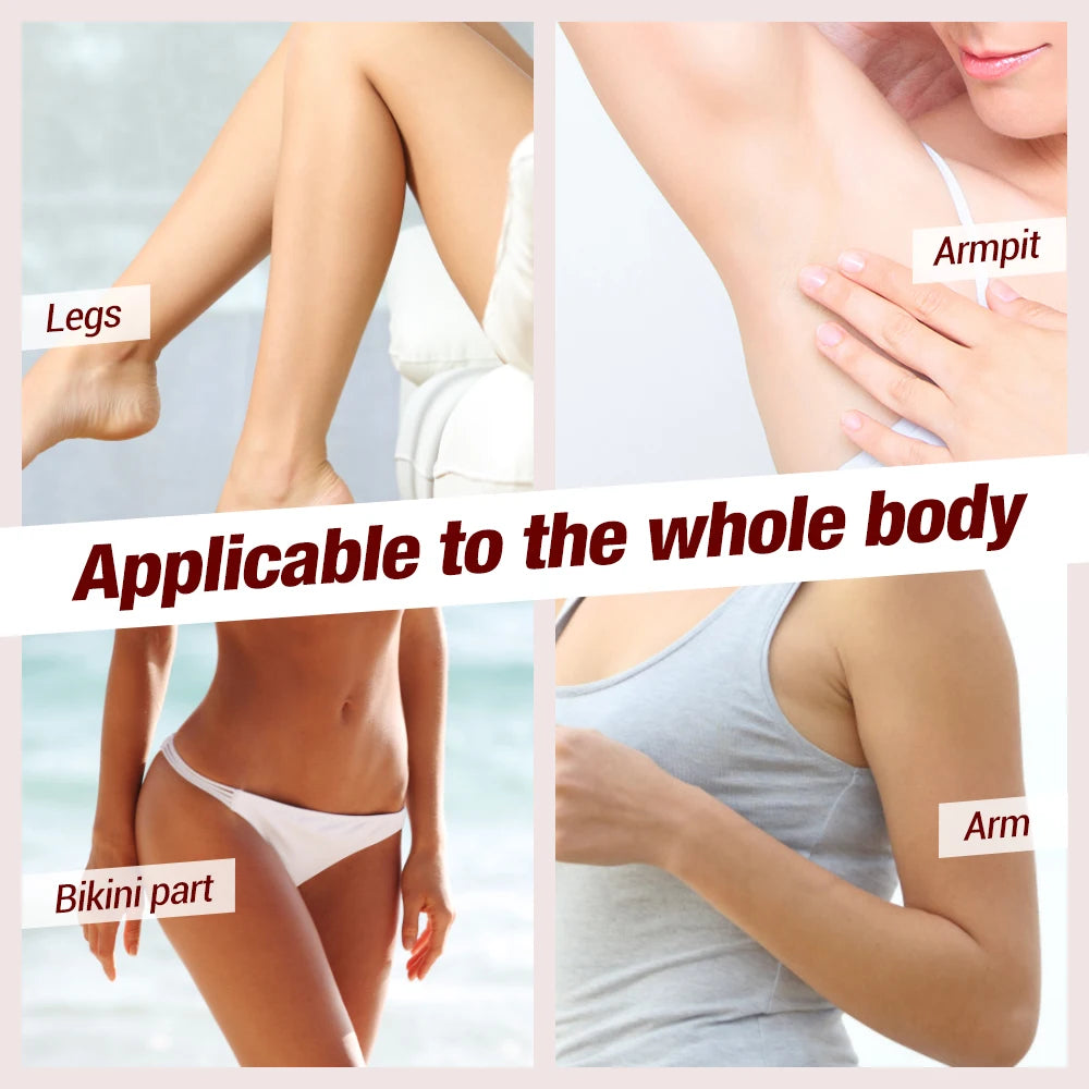 Image showing a 3-in-1 electric body shaver and trimmer applicable to legs, arms, and bikini area.