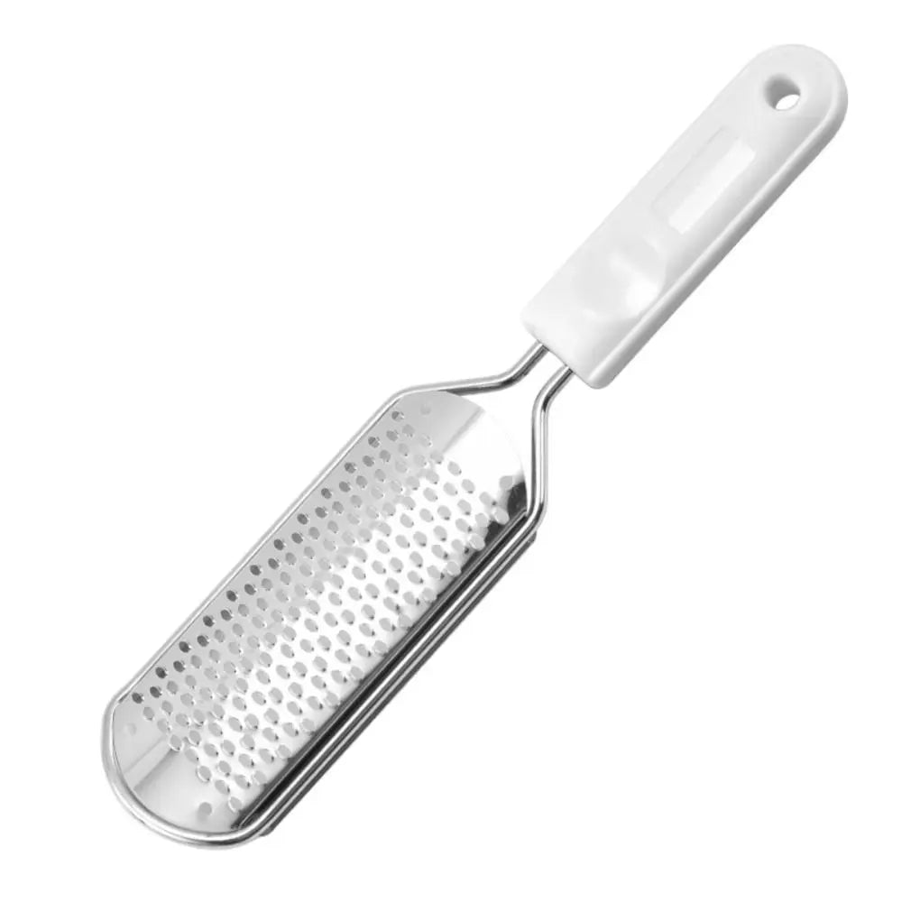 Stainless steel foot file with a handle for callus removal