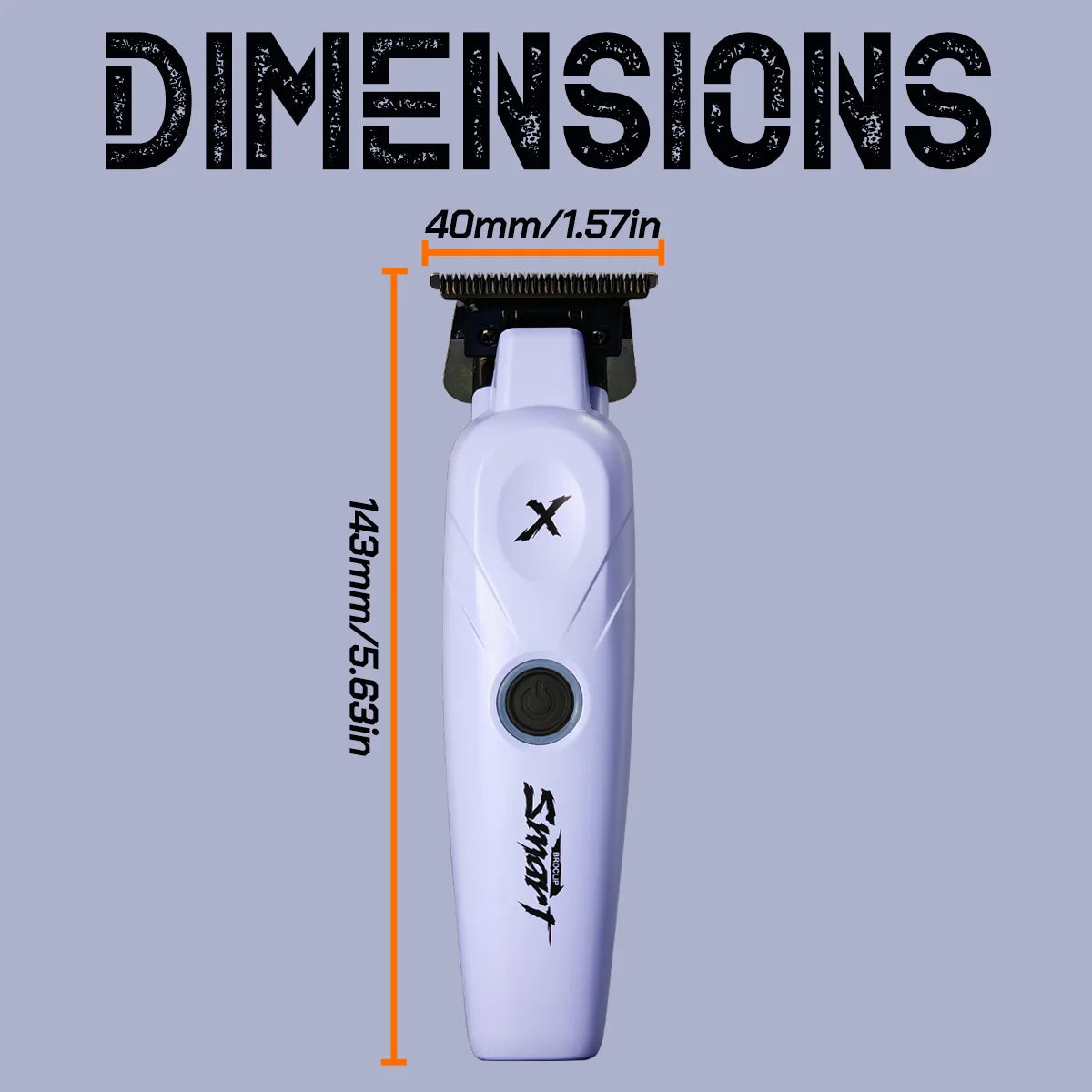 A white professional multi-function hair grooming kit shown with dimension measurements.