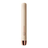 A beige ceramic hair straightener and curler with a rounded body and a metallic tip.