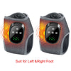 A pair of gray heated ankle massagers for left and right feet, showing the device's design.