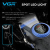 A close-up of a VGR Spot LED Light device used for turning on and off a light source.