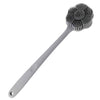 A long, slender silicone body brush with a dual-sided head for cleaning.