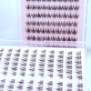 A close-up view of adhesive-free natural look eyelash clusters in various shades and styles.