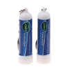A pair of white nasal relief sticks with blue labels and metal caps.
