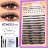 A professional eyelash extension kit featuring various lash styles and packaging bags for DIY application.