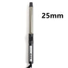A professional ceramic hair curling iron with a 25mm barrel and black handle.
